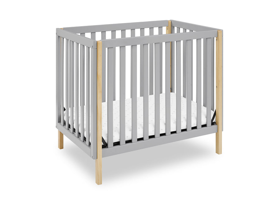 Grey with Natural (1359) 3-Gio Mini Crib with 2.75-Inch Mattress