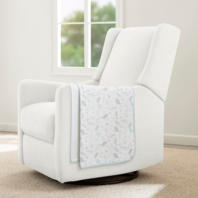 Sea Life (3236) 17-100% Organic Jersey Cotton Baby Receiving Blankets - 2 Pack