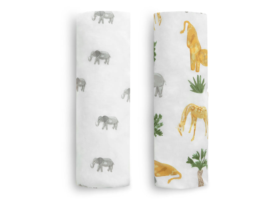 Safari Friends (3414) 9-Space Exploration Fitted Crib Sheets - 2 Pack