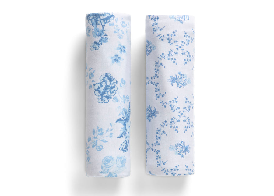 Blue Botanicals (3035) 8-100% Organic Jersey Cotton Baby Receiving Blankets - 2 Pack