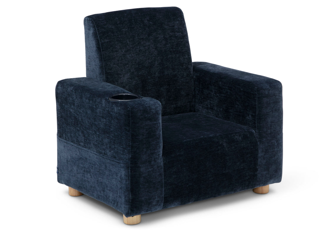 Blue armchair on a white background