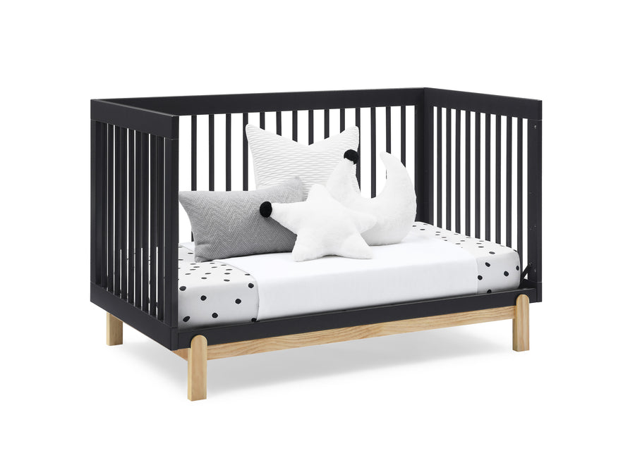 Midnight Grey with Natural (1372) 28-Poppy 4-in-1 Convertible Crib