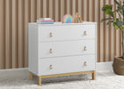 Bianca White with Natural (123) 1-babyGap Legacy 3 Drawer Dresser with Leather Pulls and Interlocking Drawers