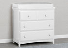 Bianca White (130) 15-Emerson 3 Drawer Dresser with Changing Top and Interlocking Drawers