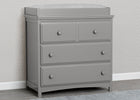 Grey (026) 1-Emerson 3 Drawer Dresser with Changing Top and Interlocking Drawers