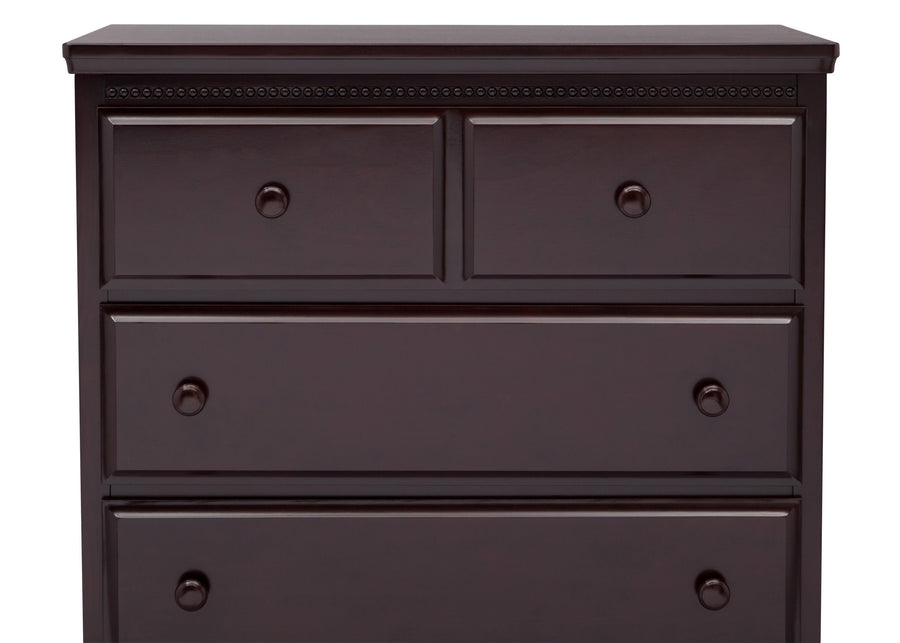 Dark Chocolate (207) 11-Emerson 3 Drawer Dresser with Changing Top and Interlocking Drawers