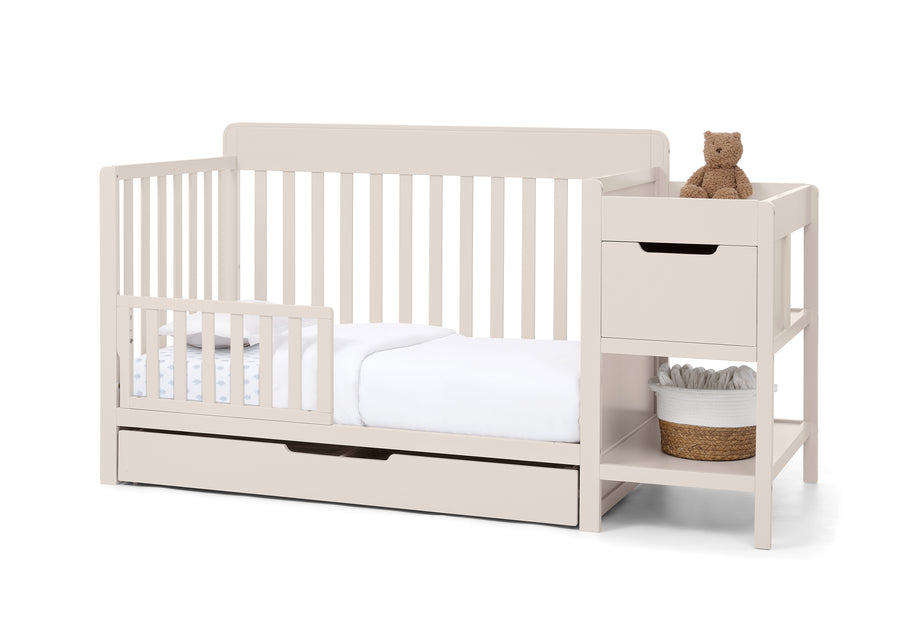 Soft Beige (1560) 11-Maya 5-in-1 Convertible Crib and Changer with Storage