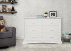 White (100) 1-Bentley 6 Drawer Dresser with Interlocking Drawers
