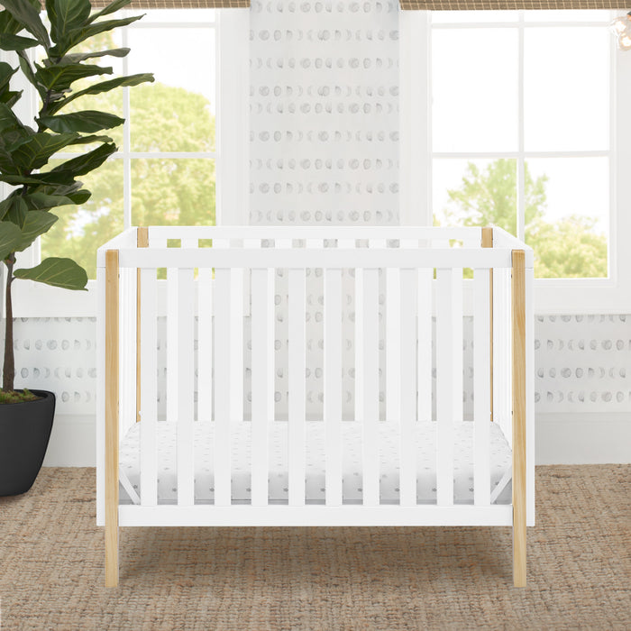 Bianca White with Natural (123) 0-Gio Mini Crib with 2.75-Inch Mattress