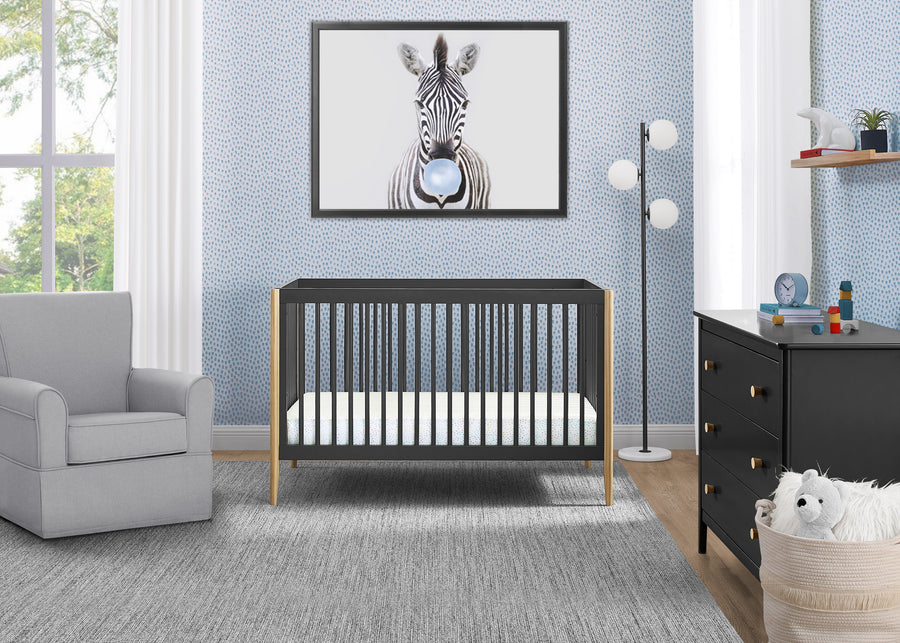 Charcoal Grey with Natural (1410) 1-Casey 6-in-1 Convertible Crib