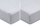 Grey Dots & Stripes (2408) 2-babyGap Grey Dots & Stripes 100% Organic Cotton Crib Sheets - 2 Pack