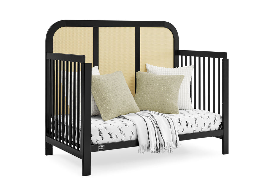Ebony with Textured Almond (1507) 6-Theo 6-in-1 Convertible Crib