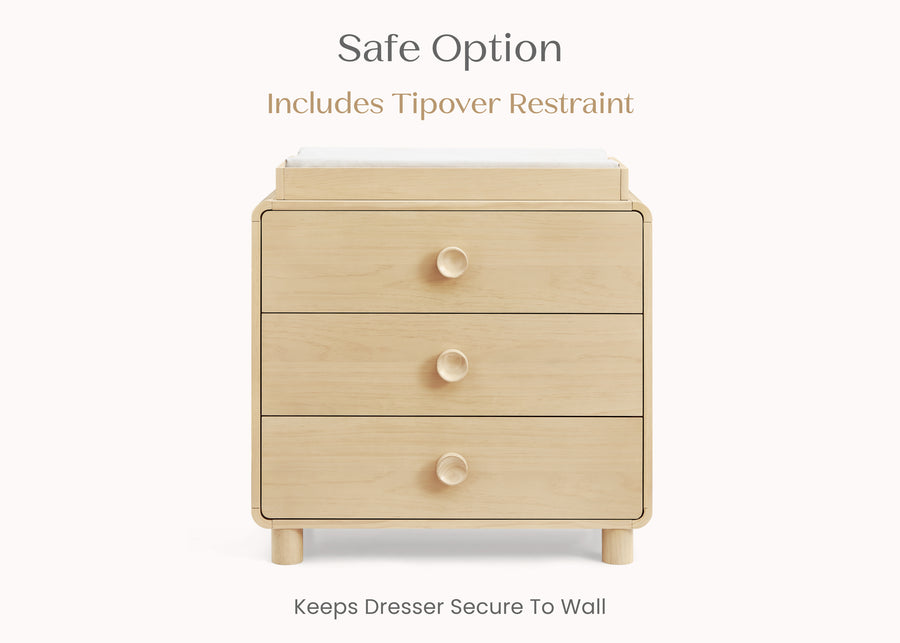 Natural Sandstone (1544) 6-Ari 3 Drawer Dresser with Changing Top