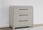 Rustic Mist (1373) 1-Rustic 3 Drawer Dresser with Interlocking Drawers