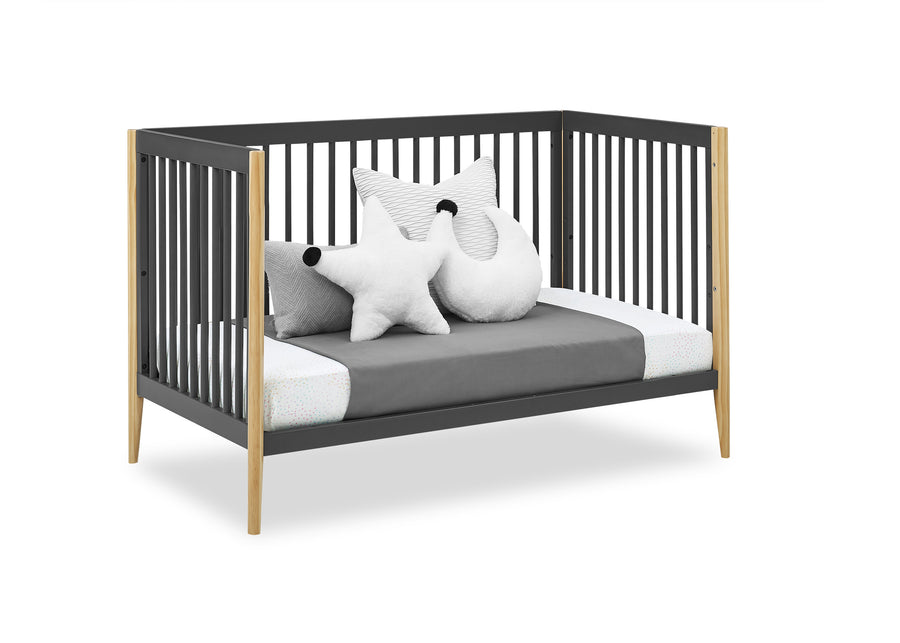 Charcoal Grey with Natural (1410) 12-Casey 6-in-1 Convertible Crib