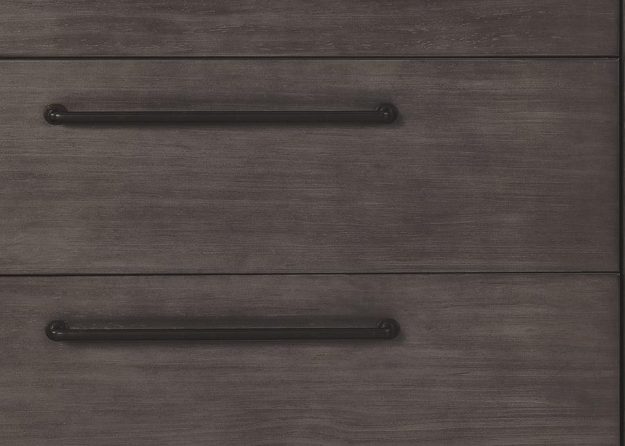 Rustic Grey (084) 11-Rustic 3 Drawer Dresser with Interlocking Drawers