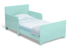 Mint green children's bed with a white mattress on a white background 19-MySize Toddler Bed