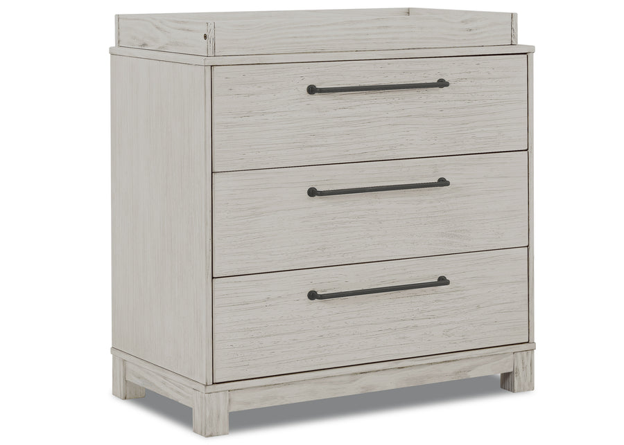 Rustic Mist (1373) 3-Rustic 3 Drawer Dresser with Interlocking Drawers