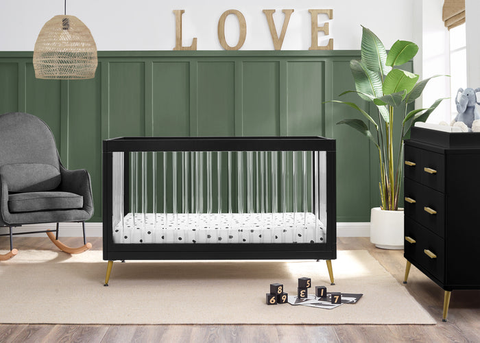 Sloane 4-in-1 Acrylic Convertible CribEbony with Melted Bronze (1500)