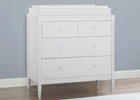 Bianca White (130) 9-Saint 4 Drawer Dresser with Changing Top and Interlocking Drawers