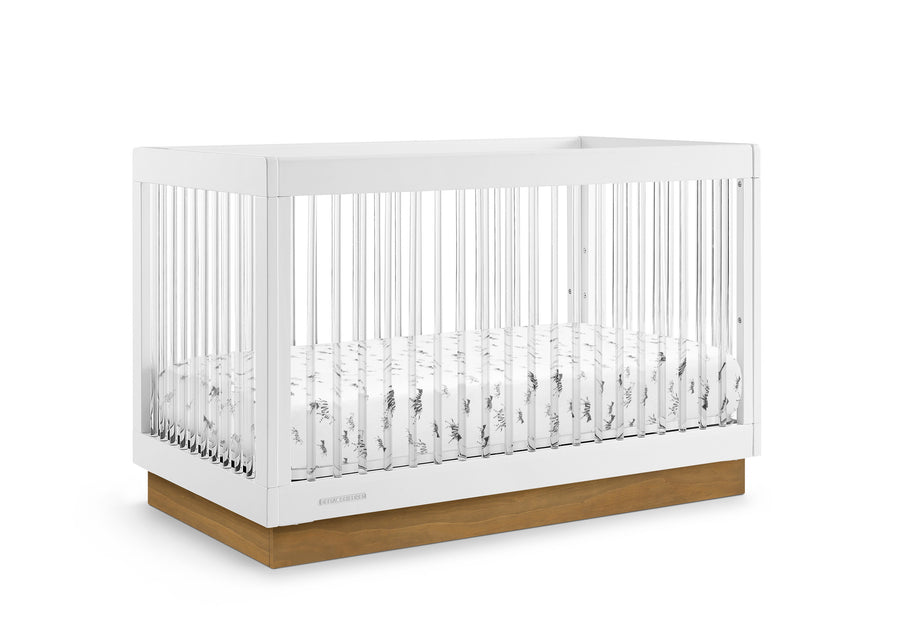 Bianca White with Acorn (1509) 10-James Acrylic 4-in-1 Convertible Crib