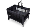 Black baby playpen with wheels on a white background 9-babyGap Deluxe Play Yard