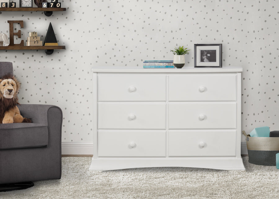 White (100) 8-Bentley 6 Drawer Dresser