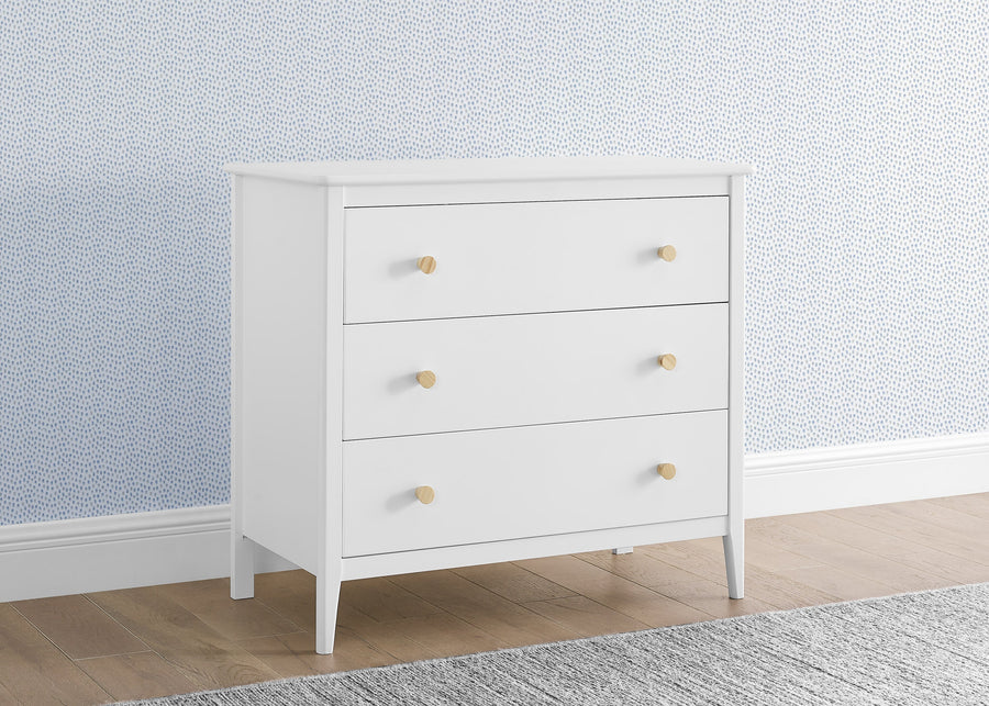 Bianca White with Natural (123) 1-Casey 3 Drawer Dresser