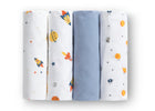 Space Exploration (3235) 8-100% Cotton Flannel Baby Receiving Blankets - 4 Pack