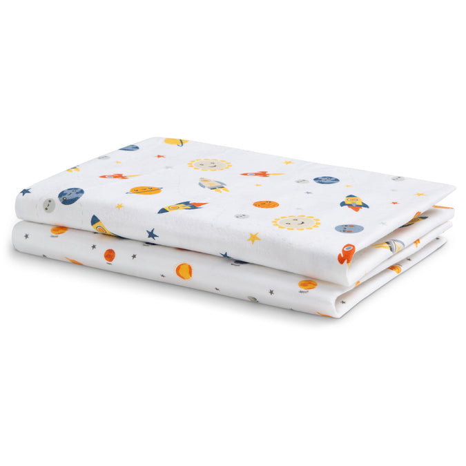 DCB: Space Exploration (3235) 12-100% Cotton Flannel Baby Receiving Blankets - 2 Pack
