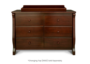 Black Cherry Espresso (607) 1-Canton / Eclipse 6 Drawer Dresser with Interlocking Drawers