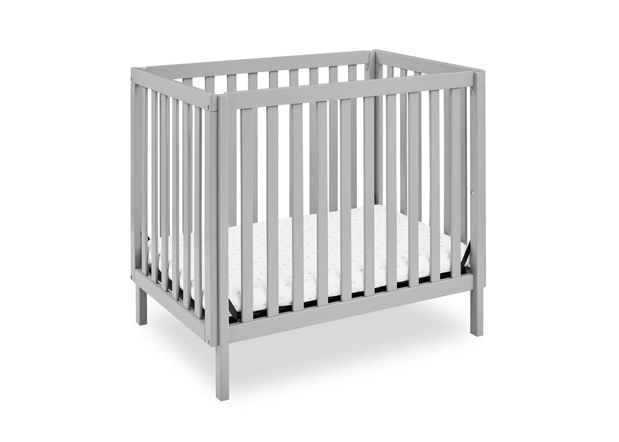 Grey (026) 7-Gio Mini Crib with 2.75-Inch Mattress