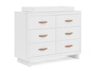 Bianca White (130) 8-babyGap Skye 6 Drawer Dresser with Interlocking Drawers