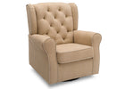 A beige tufted wingback recliner chair with rolled arms and a cushioned seat, shown on a plain white background. 17-Emerson Nursery Glider Swivel Rocker Chair
