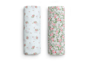 Pink Floral (3034) 4-Fitted Crib Sheets - 2 Pack