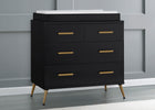 Ebony with Melted Bronze (1500) 6-Sloane 4 Drawer Dresser with Changing Top and Interlocking Drawers