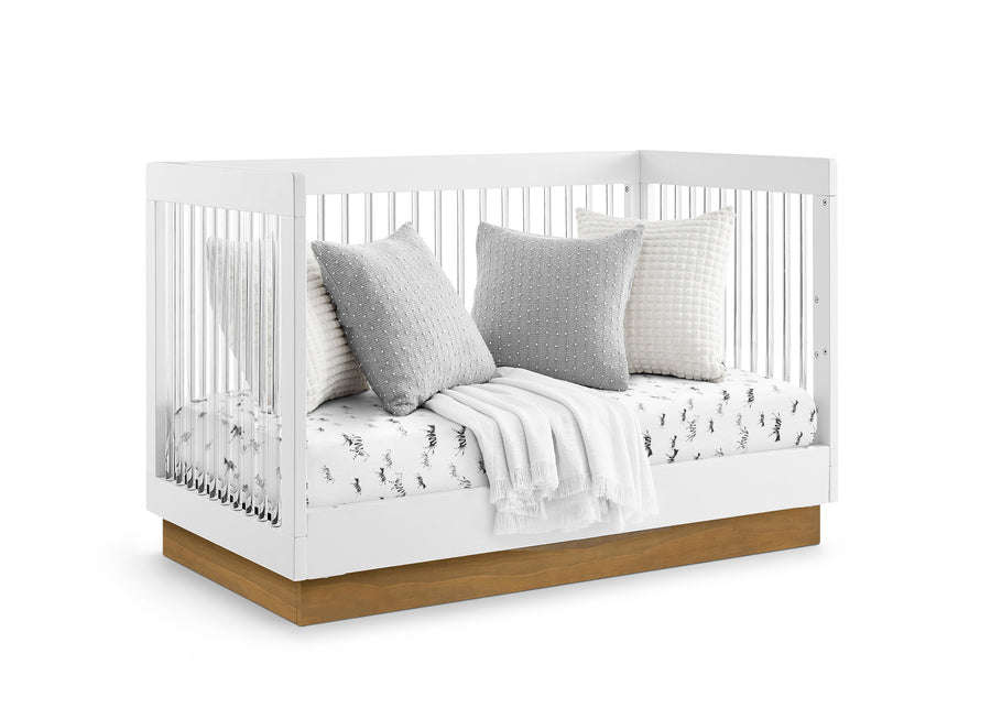 Bianca White with Acorn (1509) 13-James Acrylic 4-in-1 Convertible Crib