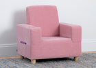 Pink armchair on a gray carpet with a white wall background 11-GapKids Upholstered Chair