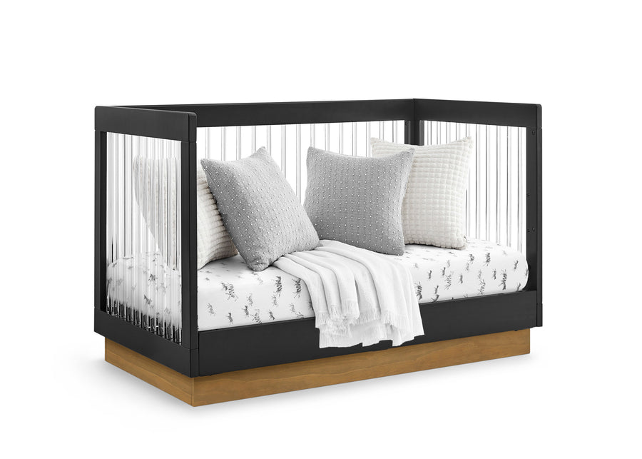 Midnight Grey with Acorn (1510) 28-James Acrylic 4-in-1 Convertible Crib