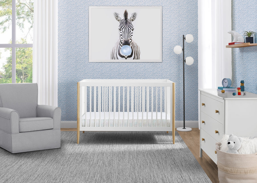 Bianca White with Natural (123) 38-Casey 6-in-1 Convertible Crib