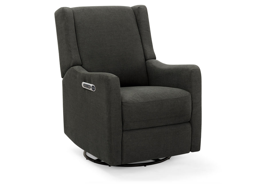 DCB: Dark Grey (1455) 16-Mercer Electronic Power Recliner and Swivel Glider with USB-A and Type-C Ports in Stain-Resistant Performance Fabric