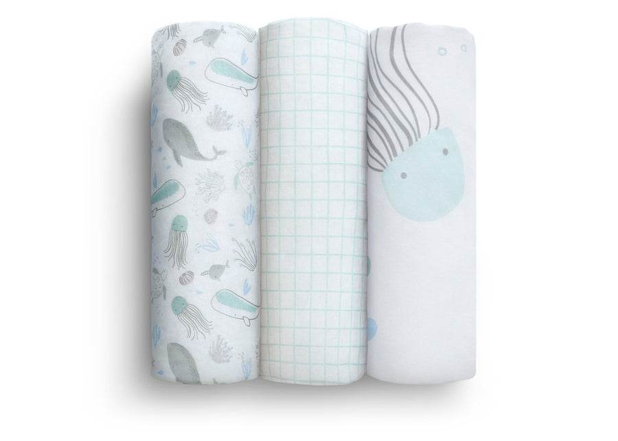 Sea Life (3236) 9-100% Organic Cotton Fitted Crib Sheets - 3 Pack