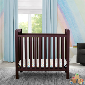 Dark Chocolate (207) 14-Classic Mini Crib with 2.75-inch Mattress - Convertible to Twin Bed