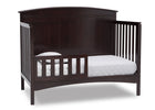Dark wood crib with white mattress on a white background 26-Archer 4-in-1 Convertible Crib