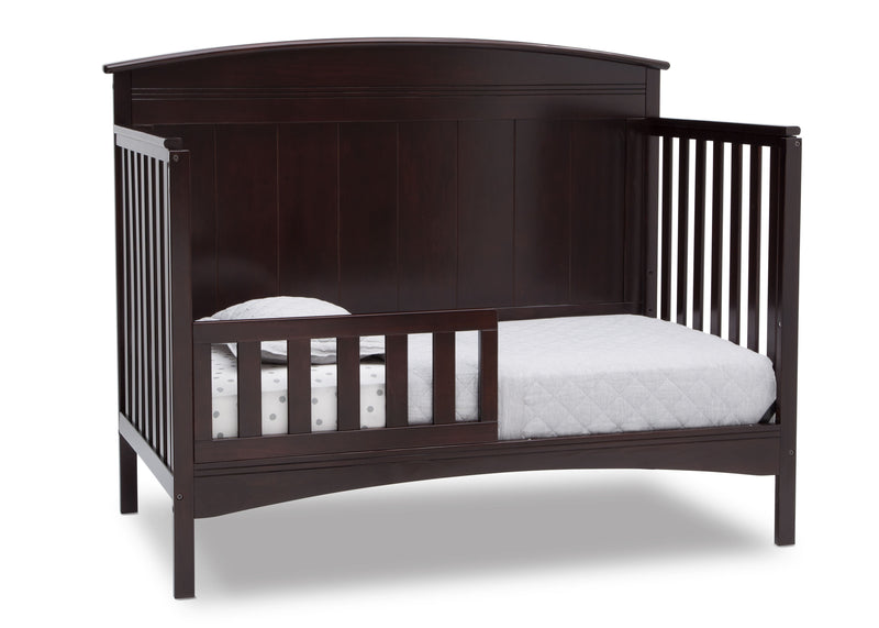 Dark wood crib with white mattress on a white background 26-Archer 4-in-1 Convertible Crib