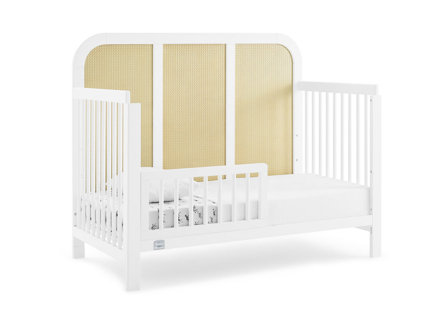 Bianca White with Textured Almond (1508) 13-Theo 6-in-1 Convertible Crib