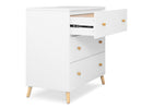 Bianca White with Natural (123) 11-Essex 3 Drawer Dresser with Interlocking Drawers