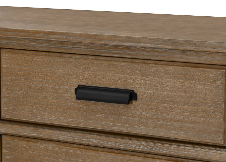 Aged Oak (845) 18-Asher 6 Drawer Dresser with Changing Top and Interlocking Drawers