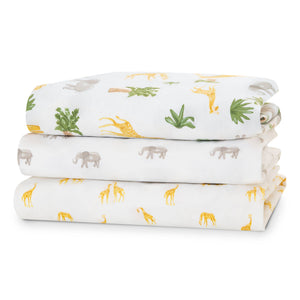 DCB: Safari Friends (3414) 14-Fitted Crib Sheets - 3 Pack