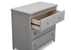 Grey (026) 4-Emerson 3 Drawer Dresser with Changing Top and Interlocking Drawers